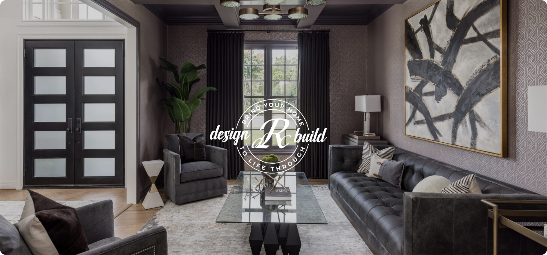 Stylish modern living room with contemporary furniture and artwork.